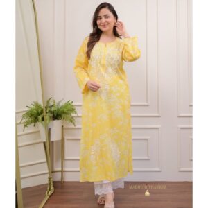 Chikankari Straight Kurti Set