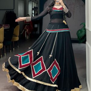 Black Designer Garba Set