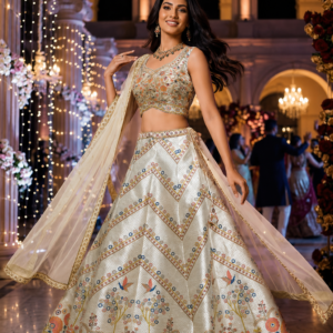Ivory Petals Luxury Wedding Lehenga