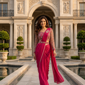Ruby Bloom Designer Party Wear Saree (Colors Available)