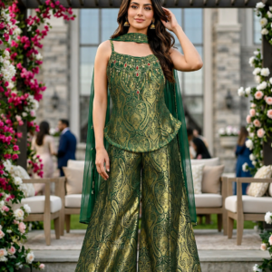 Emerald Royale Brocade Sharara Set