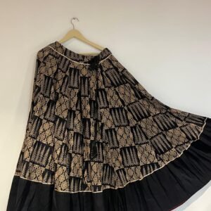 Black Regal Blockprint Chaniya Set