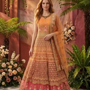 Peach Blossom Royal Anarkali Set