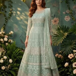 Mint Pearl Luxury Anarkali Set