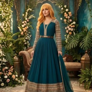 Teal Royal Designer Gown Set