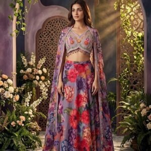 Lavender Bloom Floral Lehenga Set