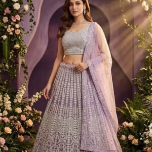 Lavender Majesty Embroidered Lehenga Set