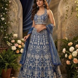 Midnight Blue Heritage Lehenga