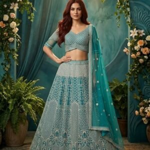 Aqua Royale Embroidered Lehenga Set