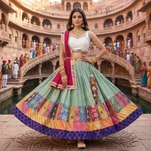 Gulnaar Patchwork Heritage Lehenga Set