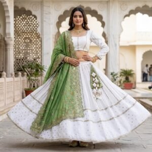 Vrindavan Pearl Lehenga Set