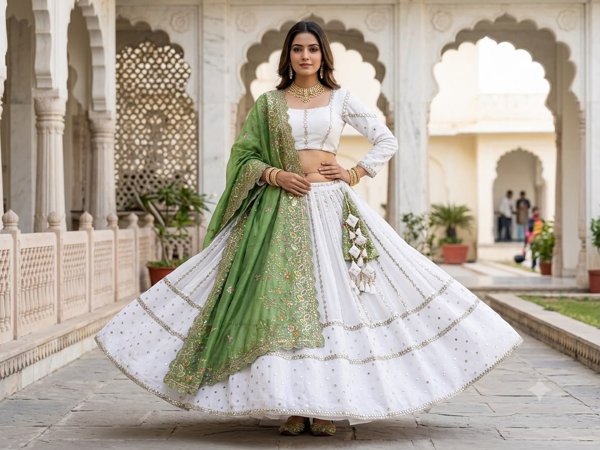 Vrindavan Pearl Lehenga Set