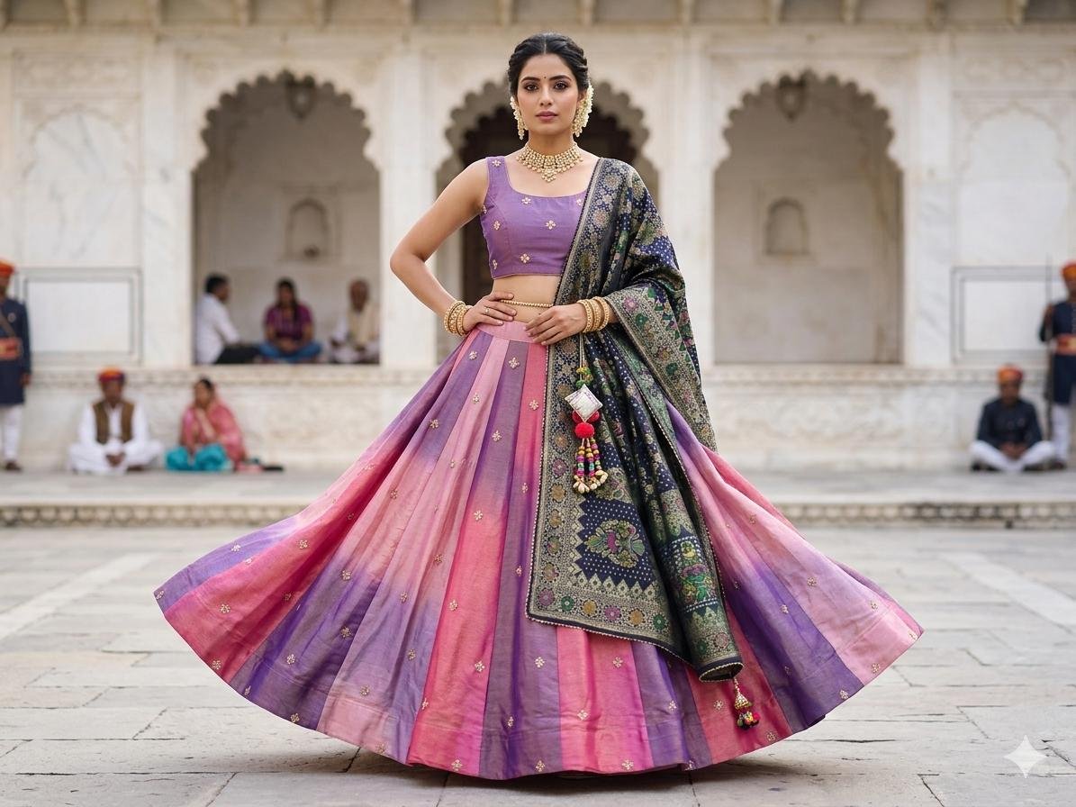 Gulbahar Ombre Banarasi Lehenga Set